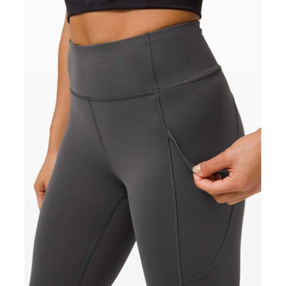 Lululemon Invigorate High-Rise Crop 17" Graphite Grey Size 6 - Picture 5 of 11